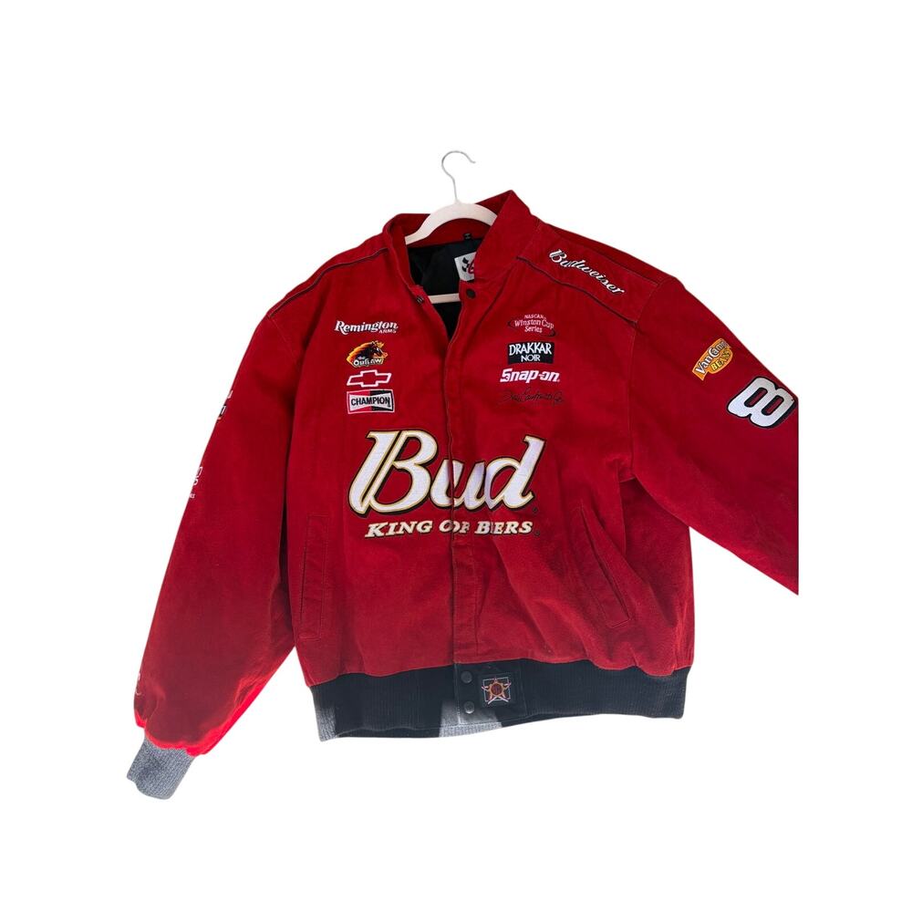 Dale Earnhardt Jr #8 Budweiser NASCAR Chase Vintage Jacket XL Red Y2K Bud